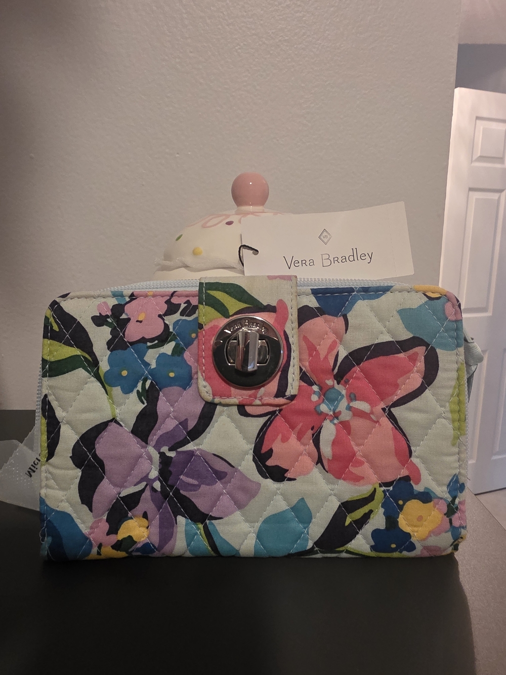 Vera Bradley Quilted Floral Wallet - Pink, Purple, Blue